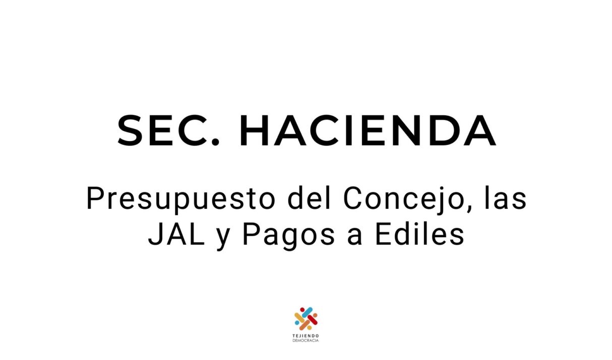 Presupuesto del Concejo, las JAL y Pagos a Ediles